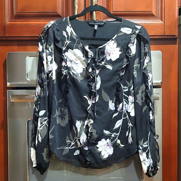 White House Black Market Tops - White House Black Market Long Sheer Sleeves Blouse